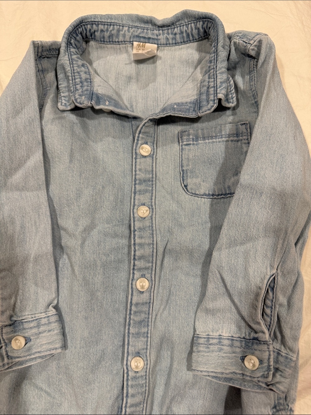 H&M Light Blue Denim Button-Front Shirt